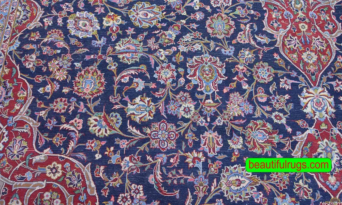 10x16 Rug Navy Blue Rug Persian Kashan Rug Beautiful Rugs