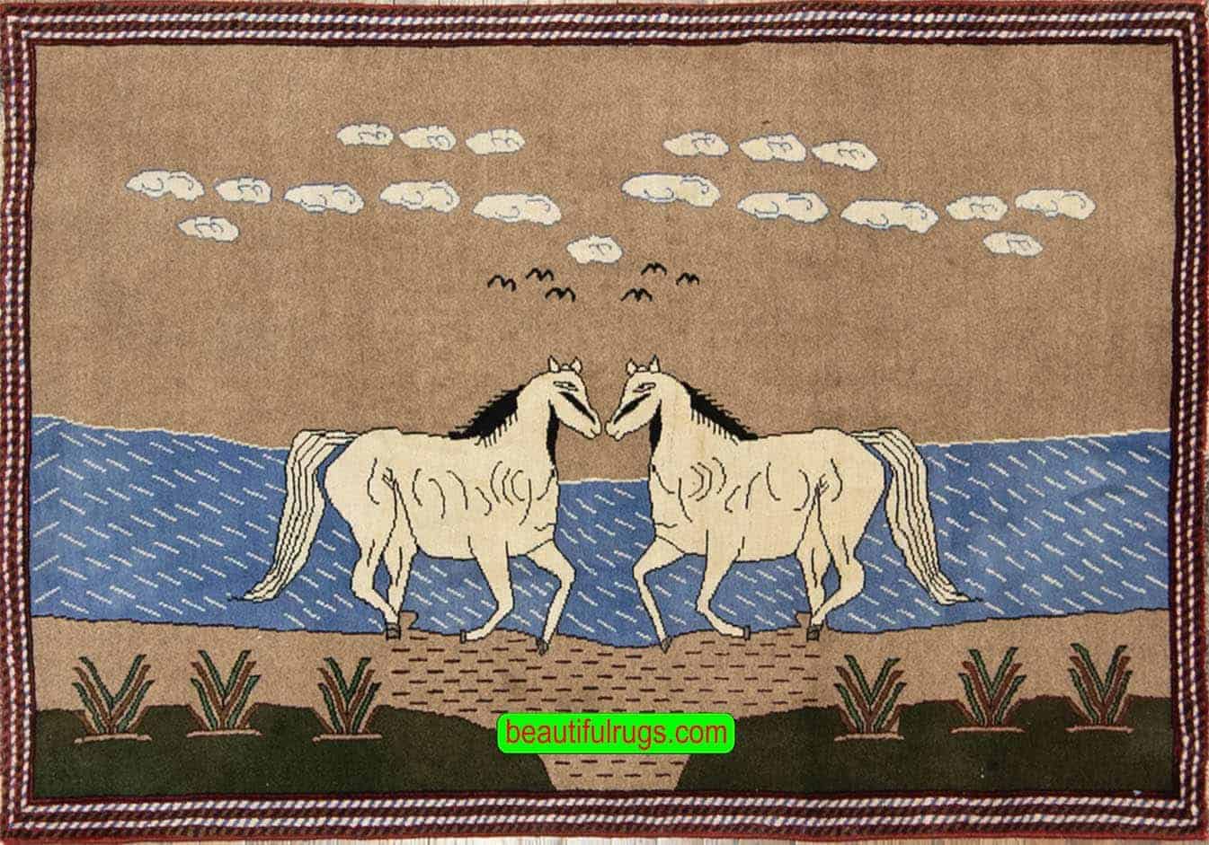 Wall Rug Shop Horizontal Pictorial Wall Rug with Horses on Sale
