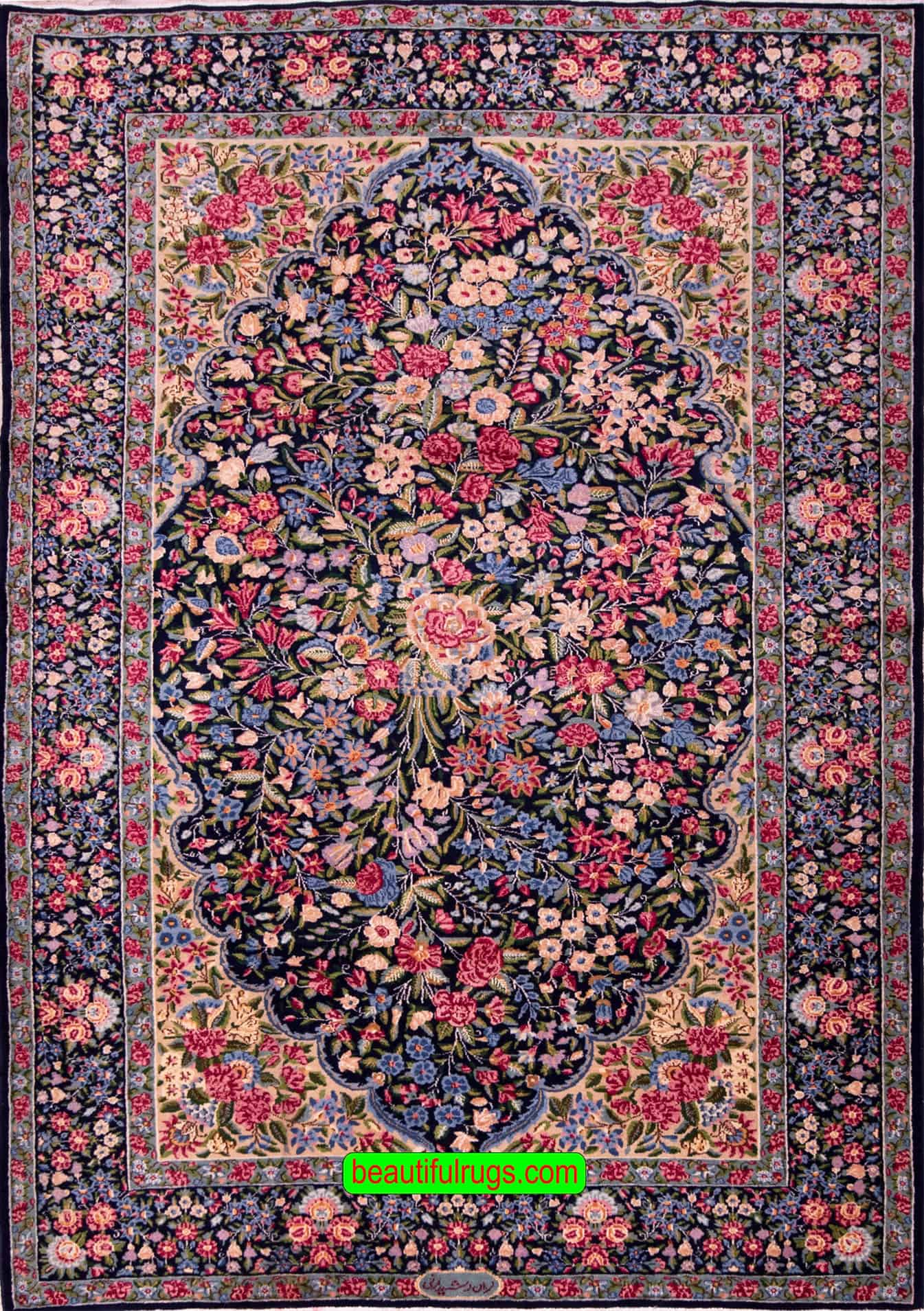 Floral Rug Handmade 6x9 Persian Lavar Kerman Floral Rug Sale