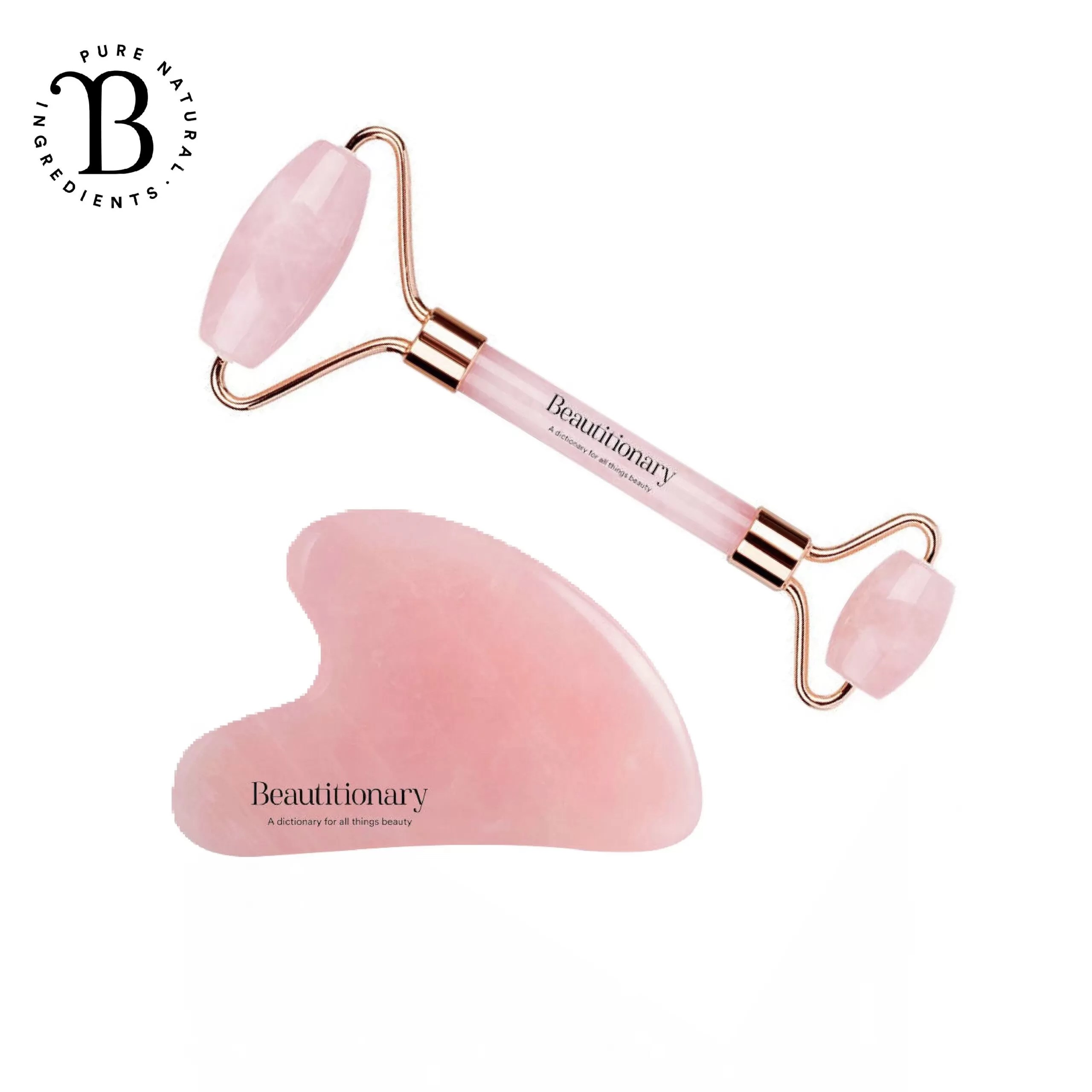 Rose Quartz Roller & Gua sha Set Beautitionary