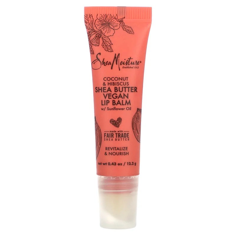 Shea Moisture, Shea Butter Vegan Lip Balm with Sunflower Oil, Coconut