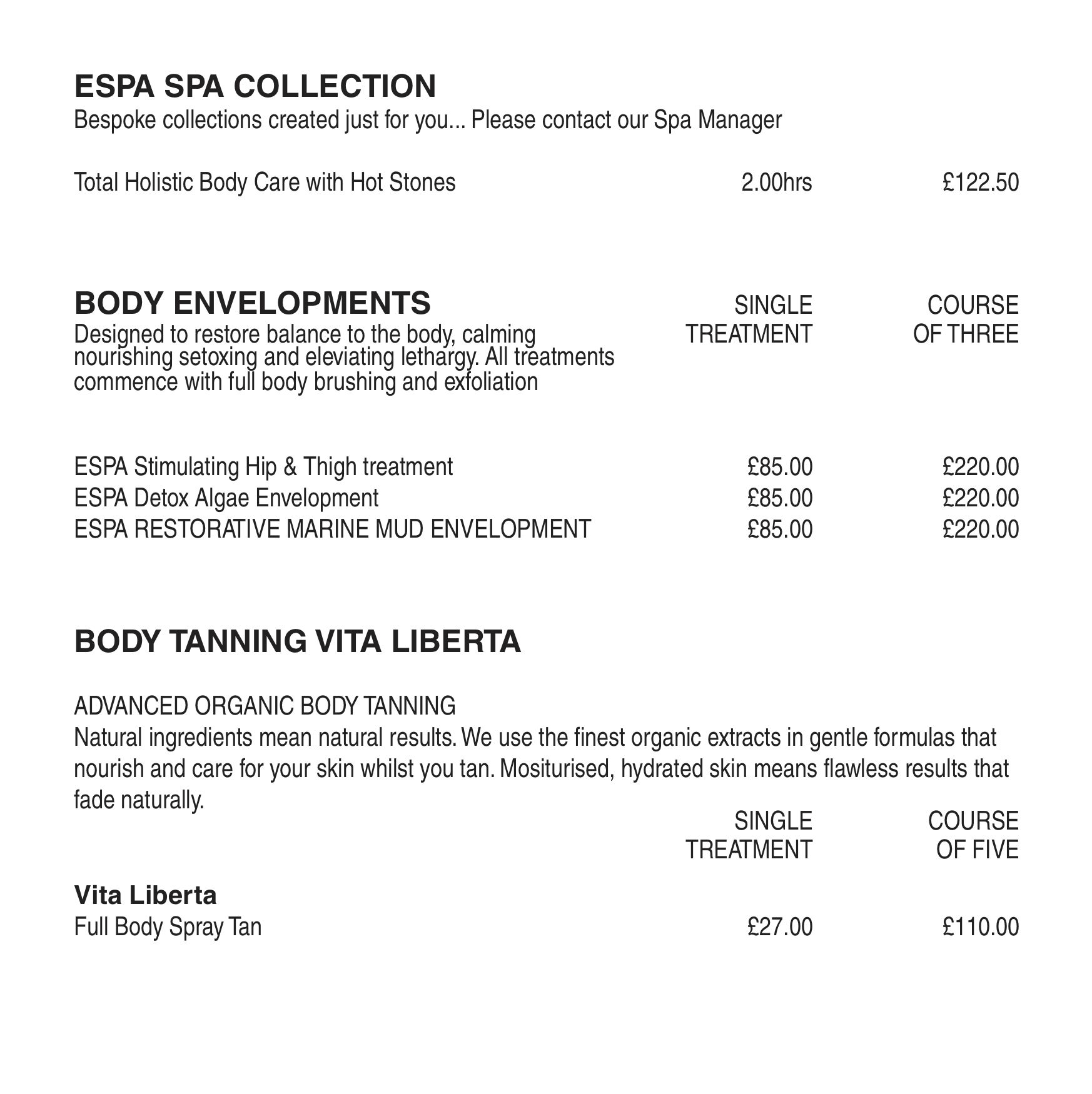 Price List Beauty Works