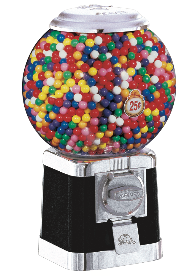 Candy & Bulk Vending Machines Beaver Black and Chrome Gumball Candy Nut