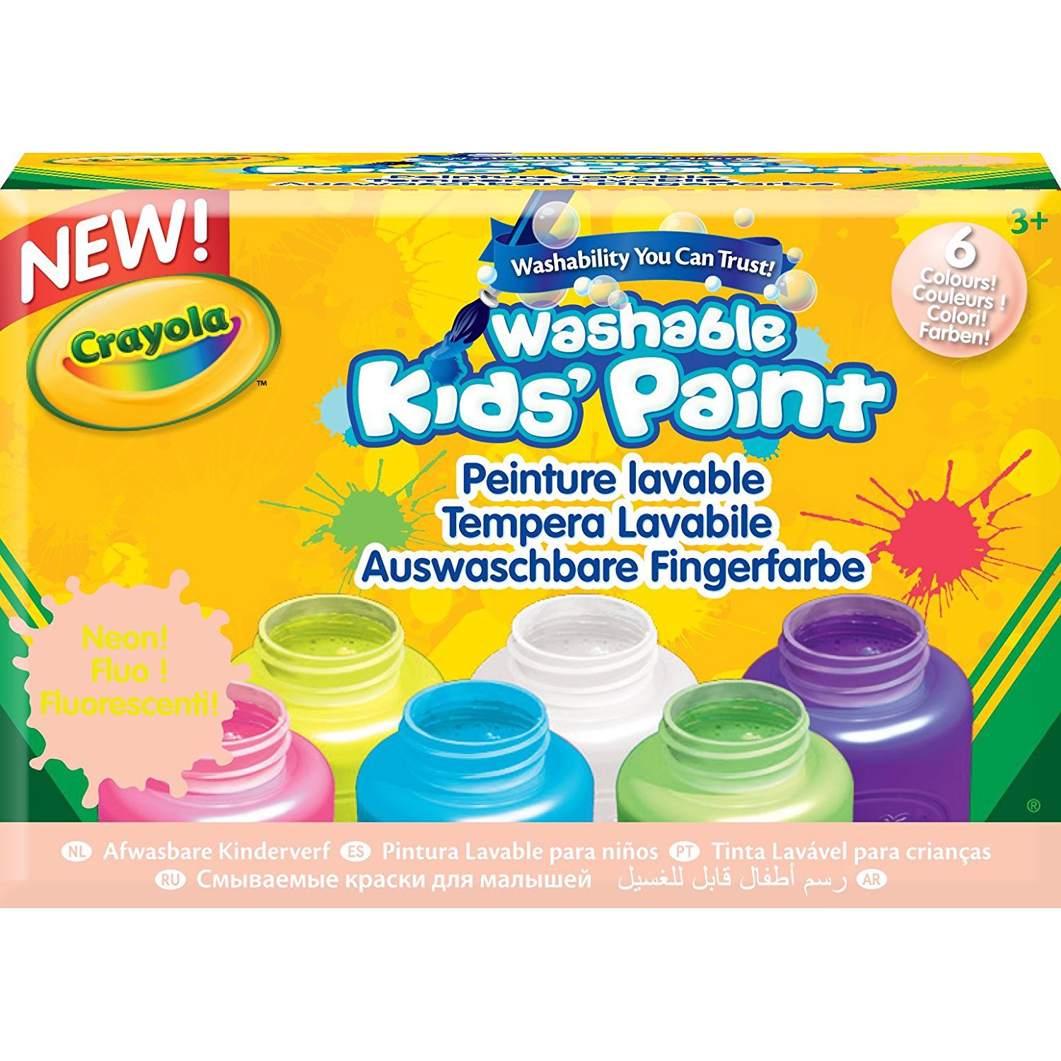 CRAYOLA 6 Washable Neon Paints bébé.mu