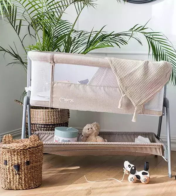 MoMi FIBI Baby Crib Beige Bebehome.mk
