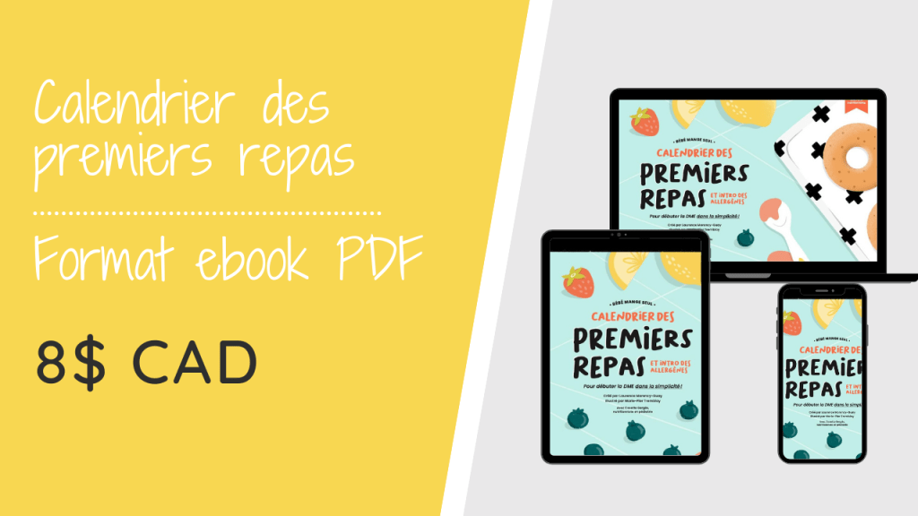 Calendrier des premiers repas Version PDF Bébé mange seul