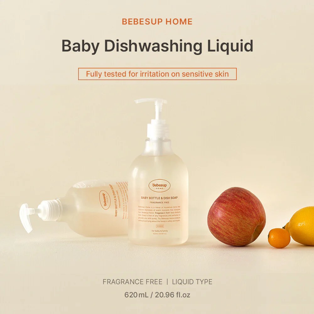 Premium Baby Dishwashing Liquid Fragrance Free, 620ml Bebesup Singapore
