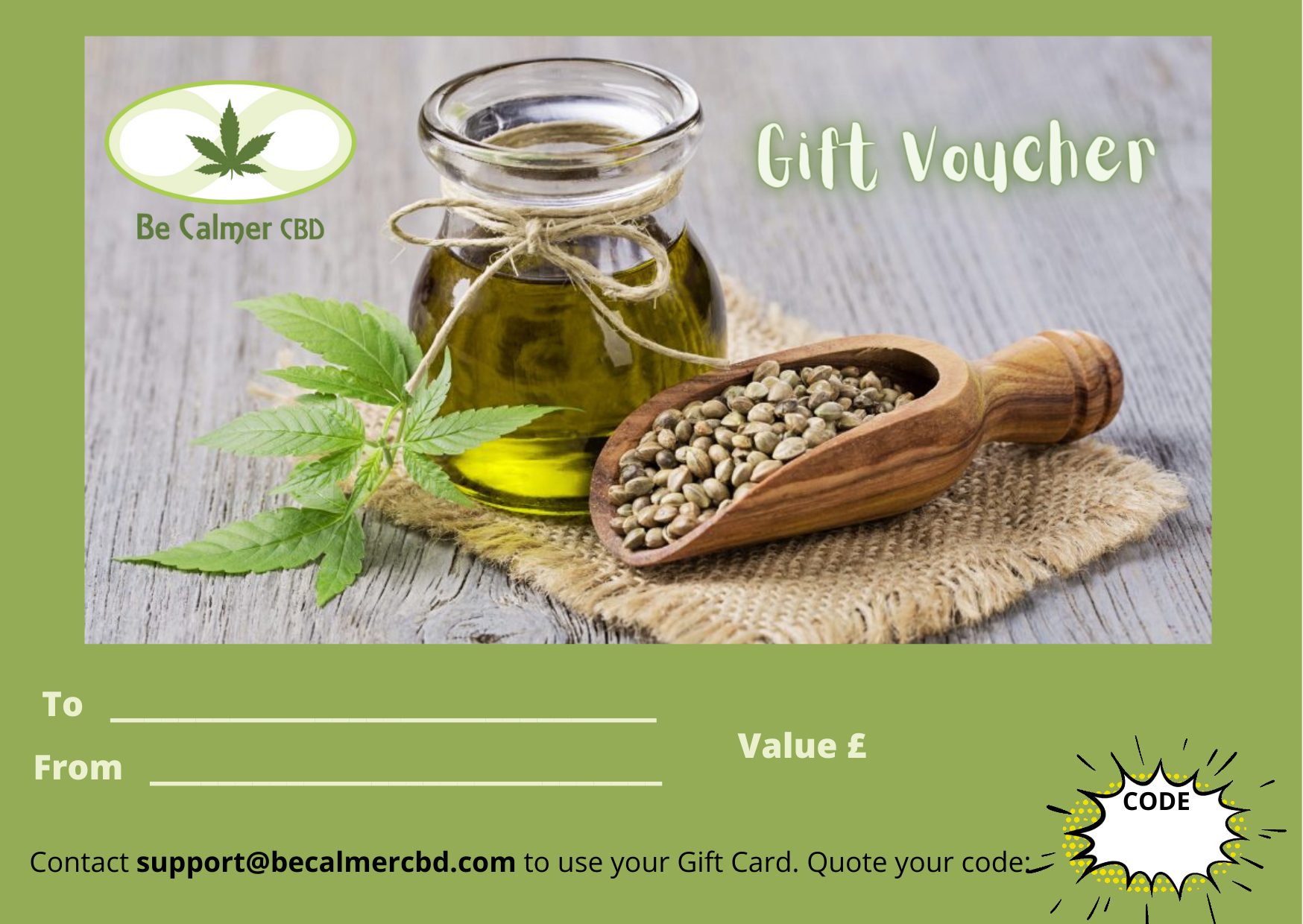 £ CBD Gift Voucher » Be Calmer CBD+