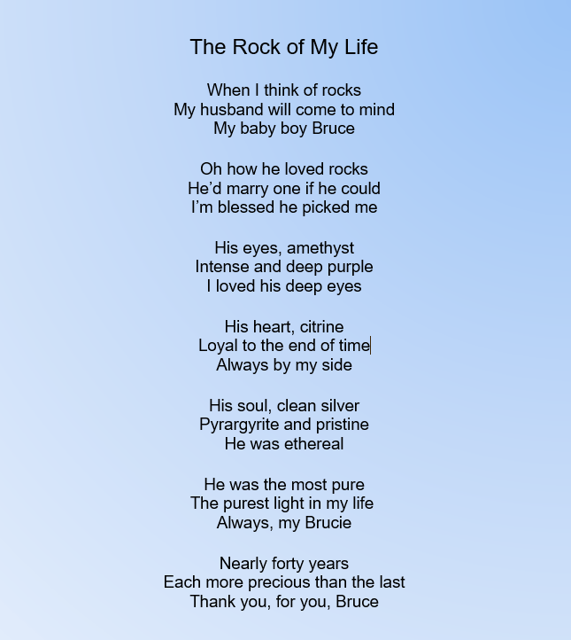 my husband is my rock The Rock Of My Life - Because I Said I Would.