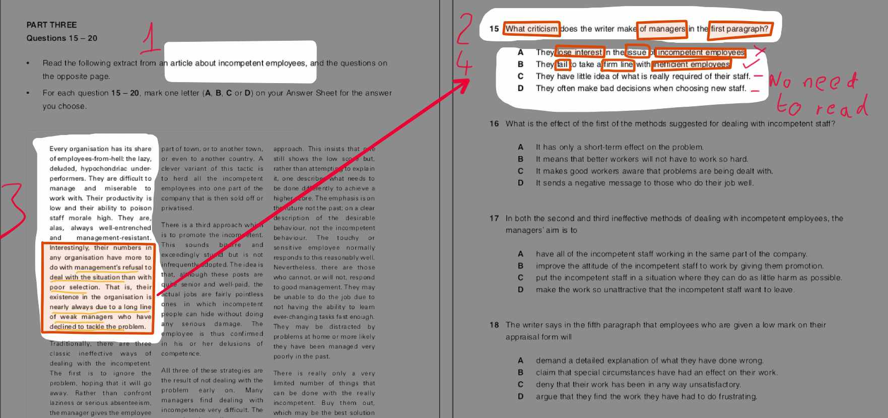 C1 Business Higher Reading Parts 3 & 4 BEC Exam Guide