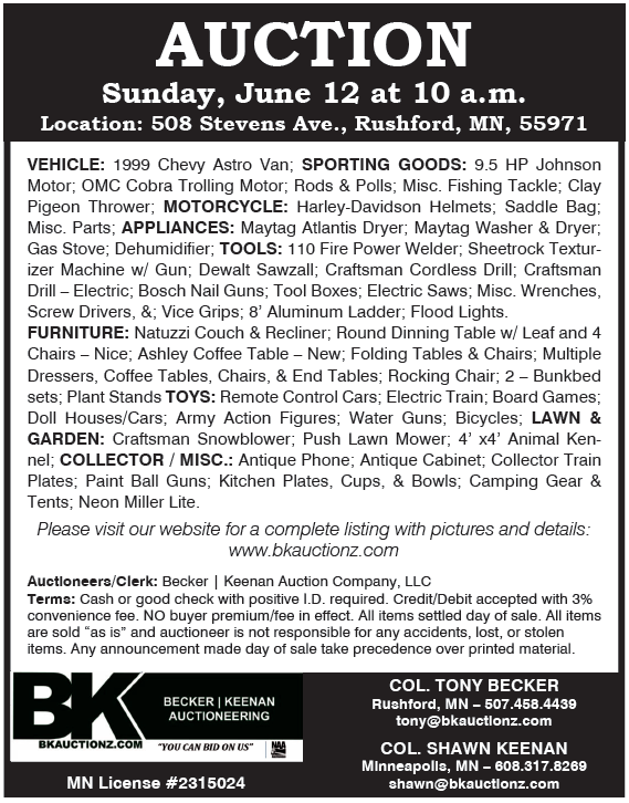 AUCTIONS BECKER KEENAN AUCTION COMPANY