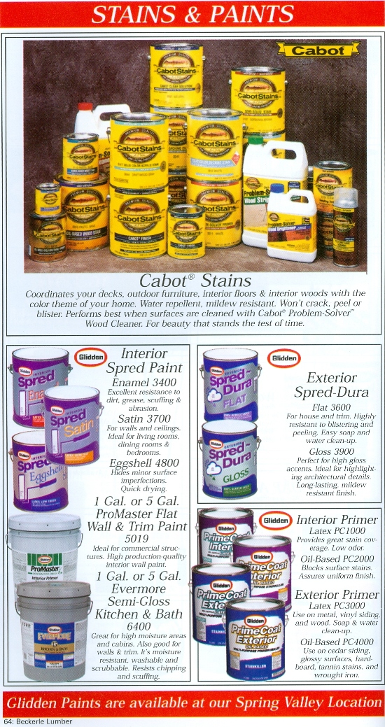 Beckerle Lumber Source Book I Glidden Paint