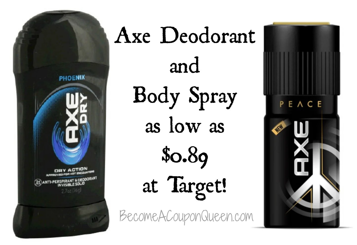 Target Axe Deodorant or Body Spray as low as 0.89!
