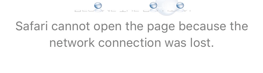 Why Safari Cannot Open the Page Because the Network Connection was