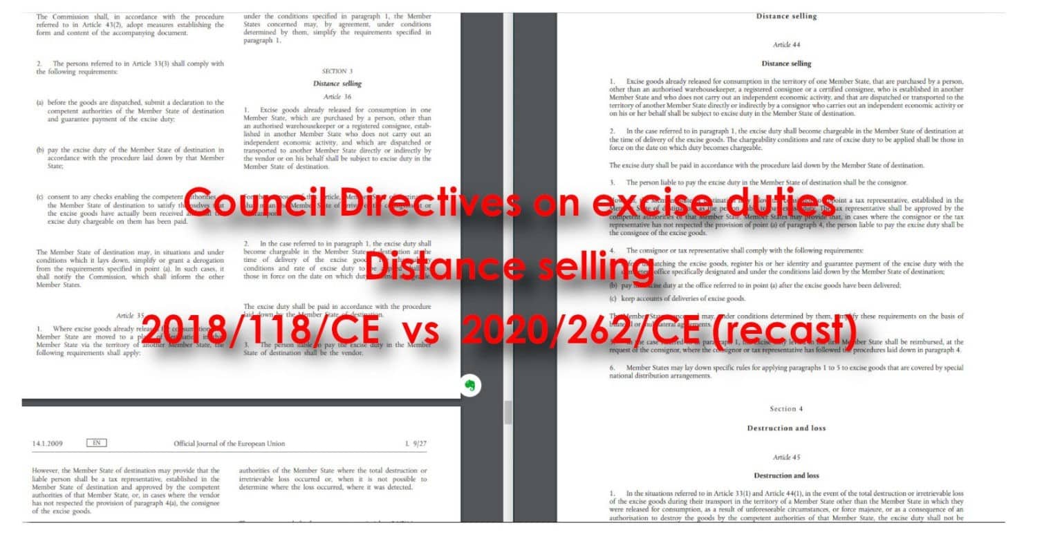 Excise duties Directive the recast