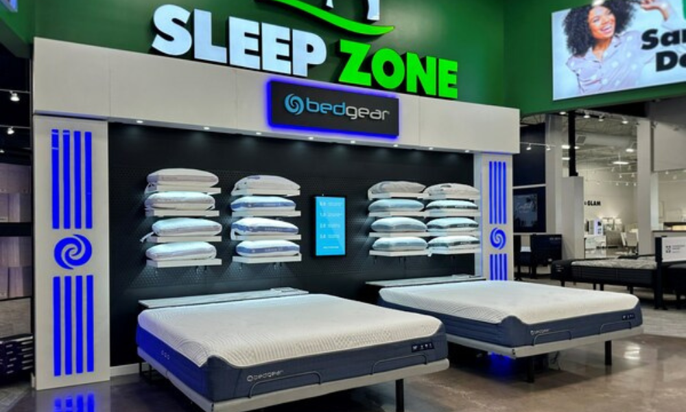 Wichita Furniture & Mattress features Bedgear's retail theater at grand