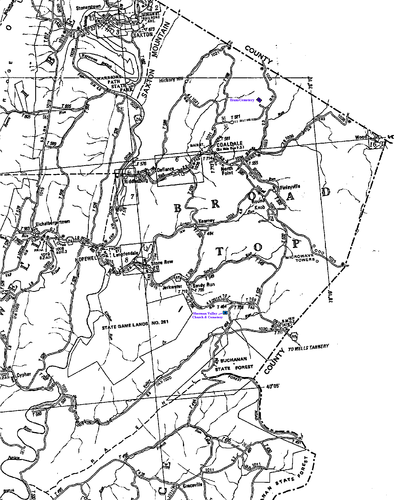 Broadtop Twp. Locations
