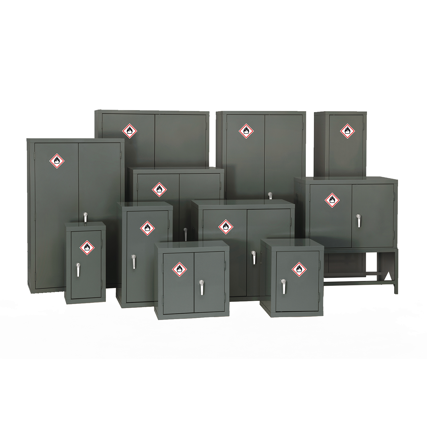 2 Doors 1 Shelf Grey Flammable Storage Bedford Shelving Ltd