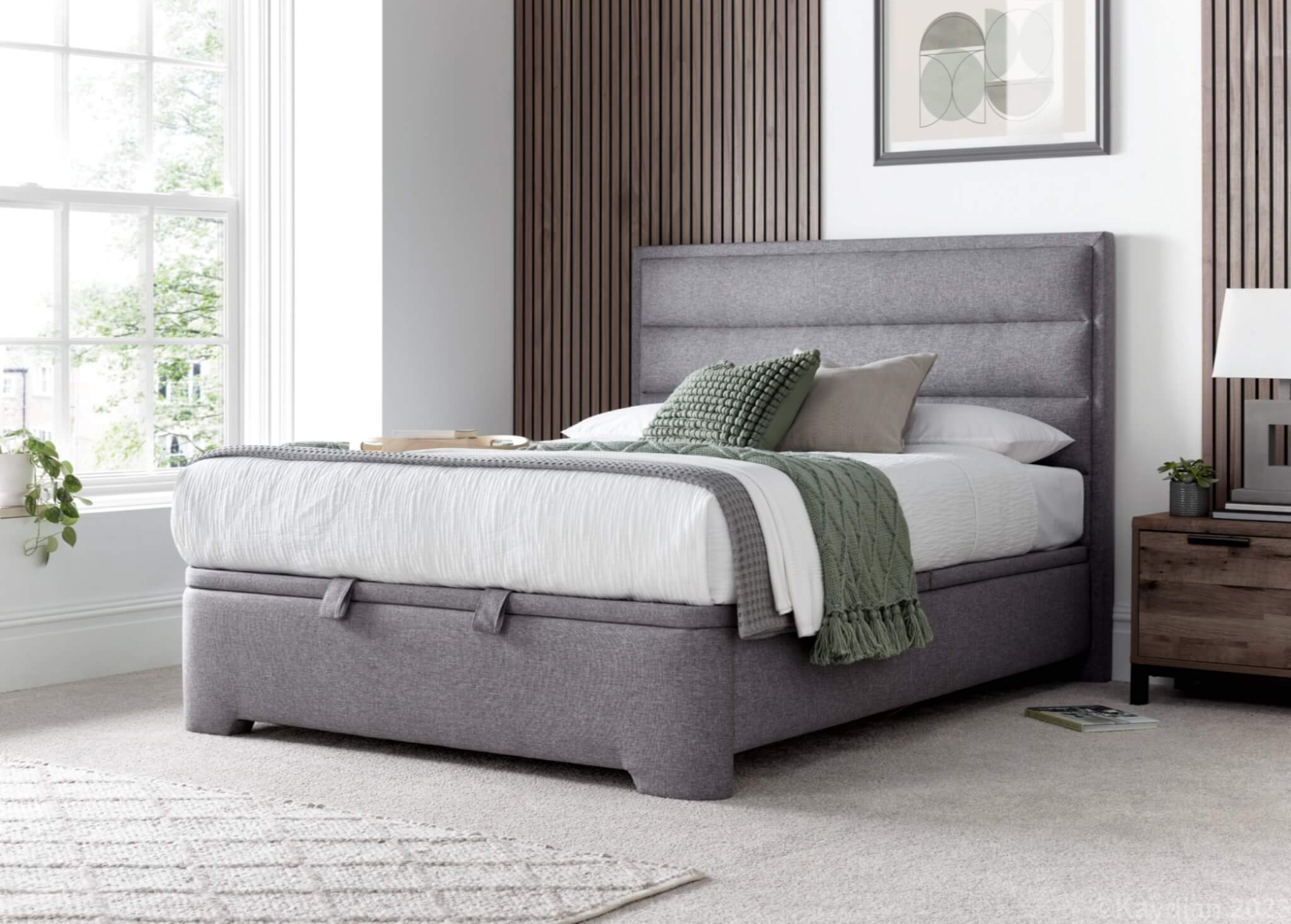 Cleo Ottoman Bed Frame Marbella Grey Bedknobs