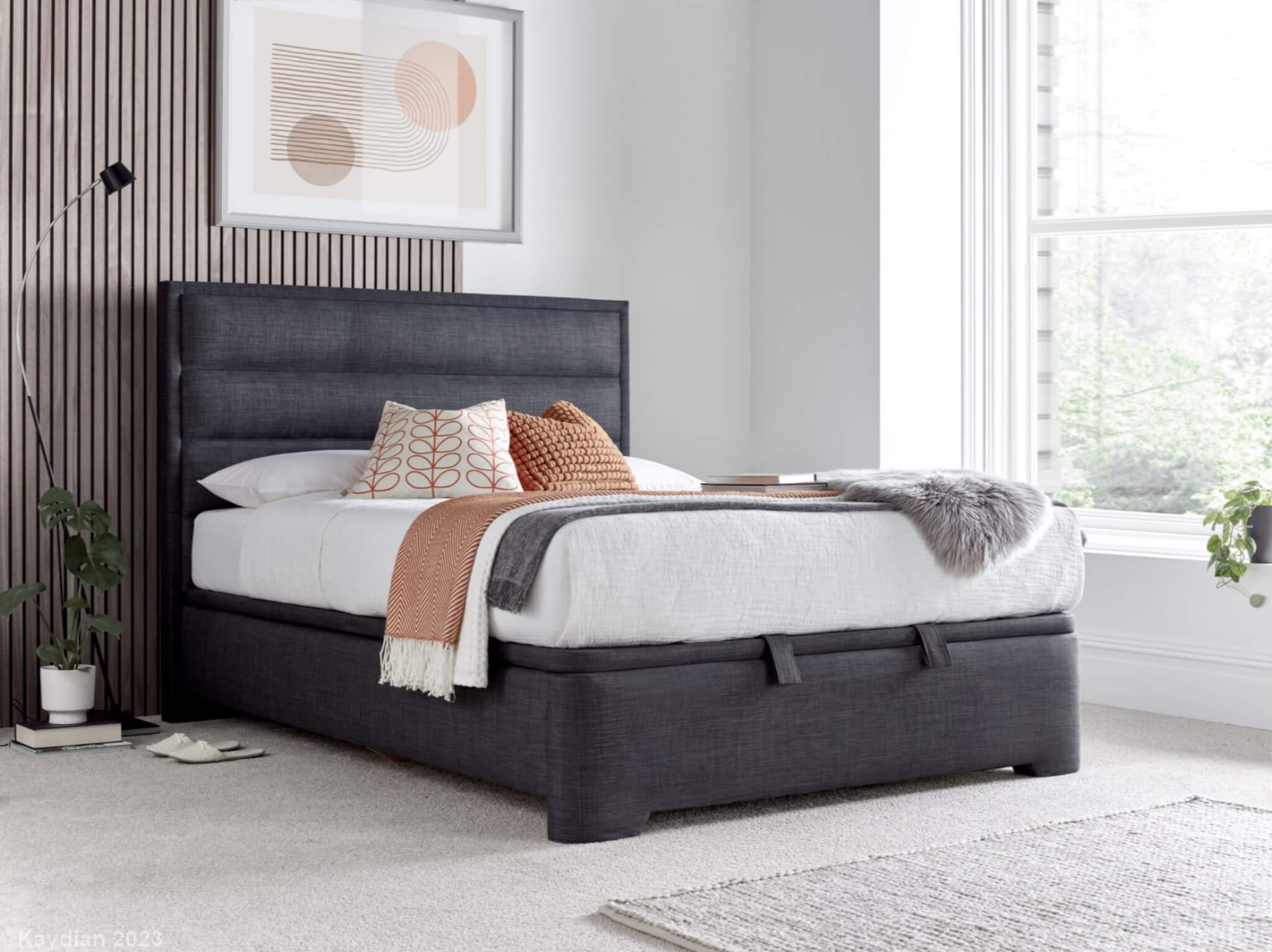 Cleo Ottoman Bed Frame Slate Bedknobs