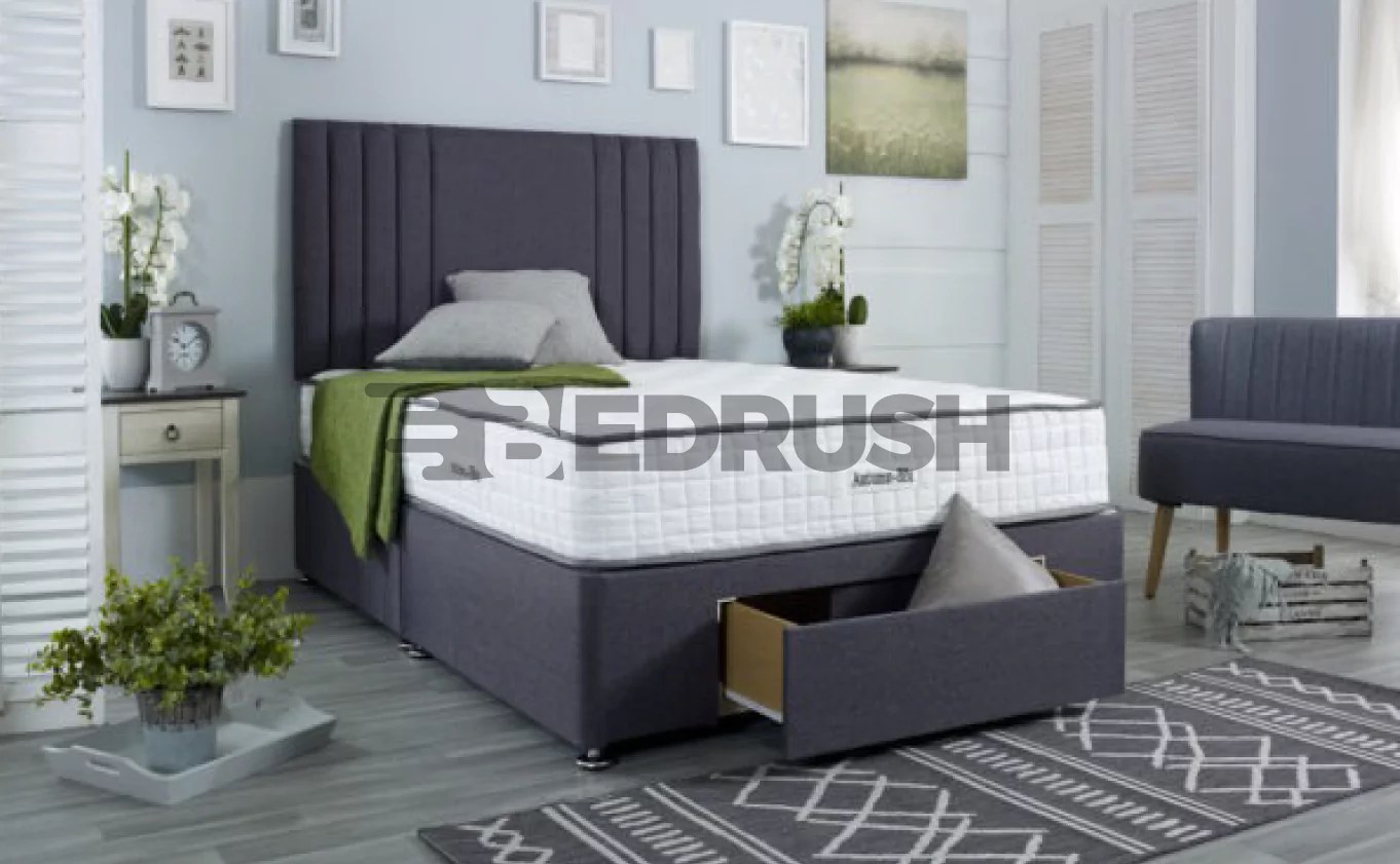 Chenille Divan Bed with Multiple Drawers Bedrush Beds Sale UK