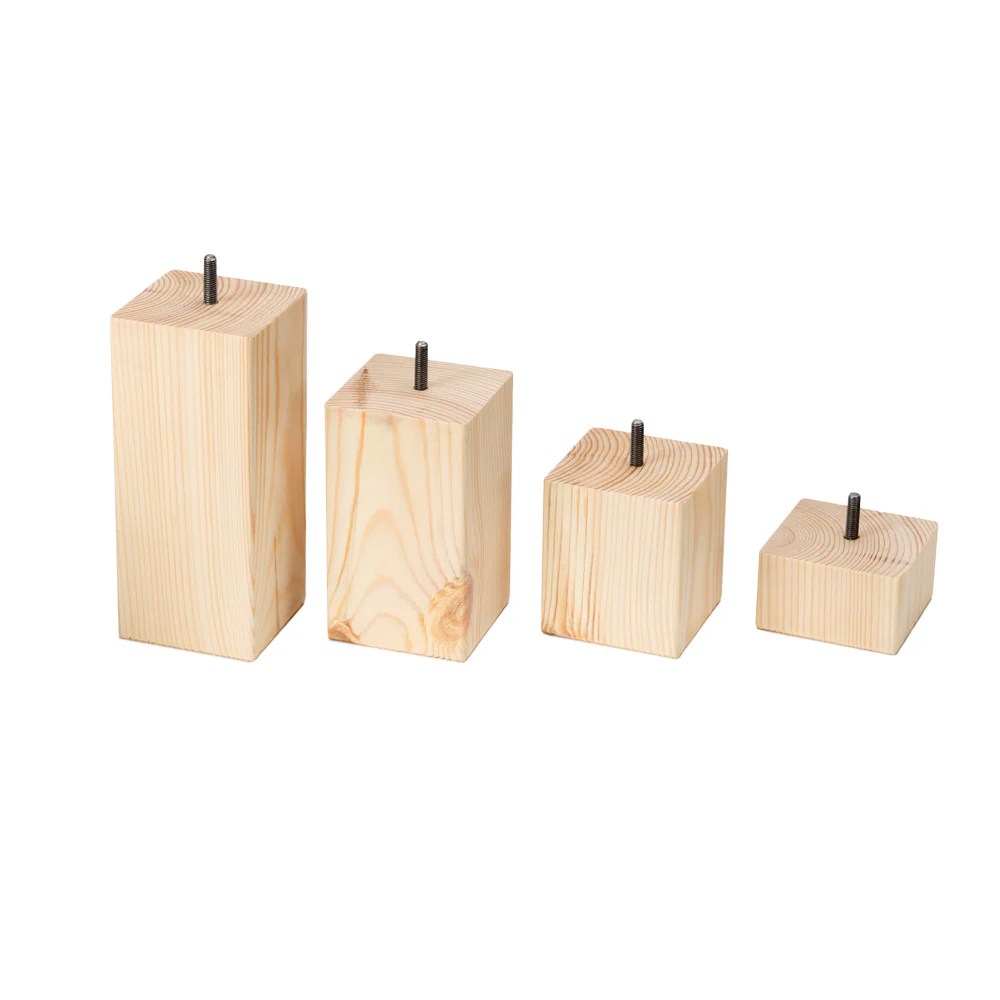 Custom Square Solid Pine Furniture Feet 85mm x 85mm Any Height, Any