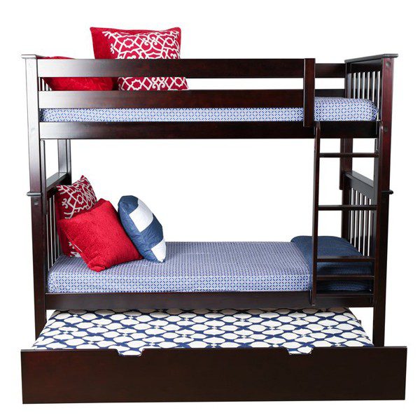 Max & Lily Full over Full Bunk Bed Trundle Espresso