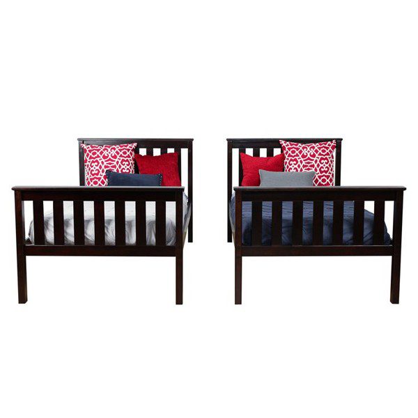 Max and Lily Twin over Twin Bunk Bed with Trundle Espresso