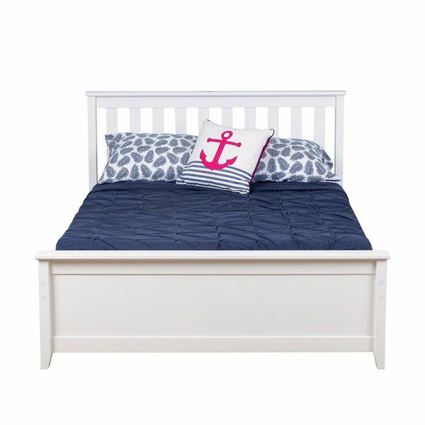 Max & Lily Full Size Platform Bed Solid Wood White