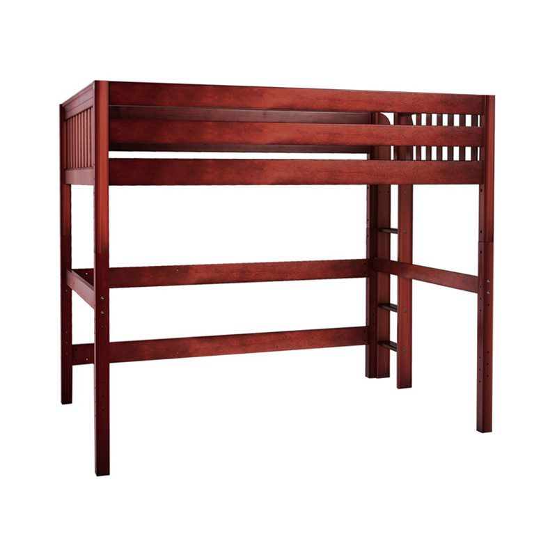 Plush queen size loft bed Maxtrix Straight Ladder Solid Maple