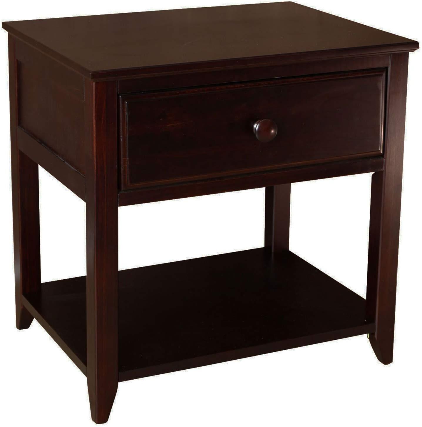 Max & Lily Espresso Open Night Stand Solid Wood
