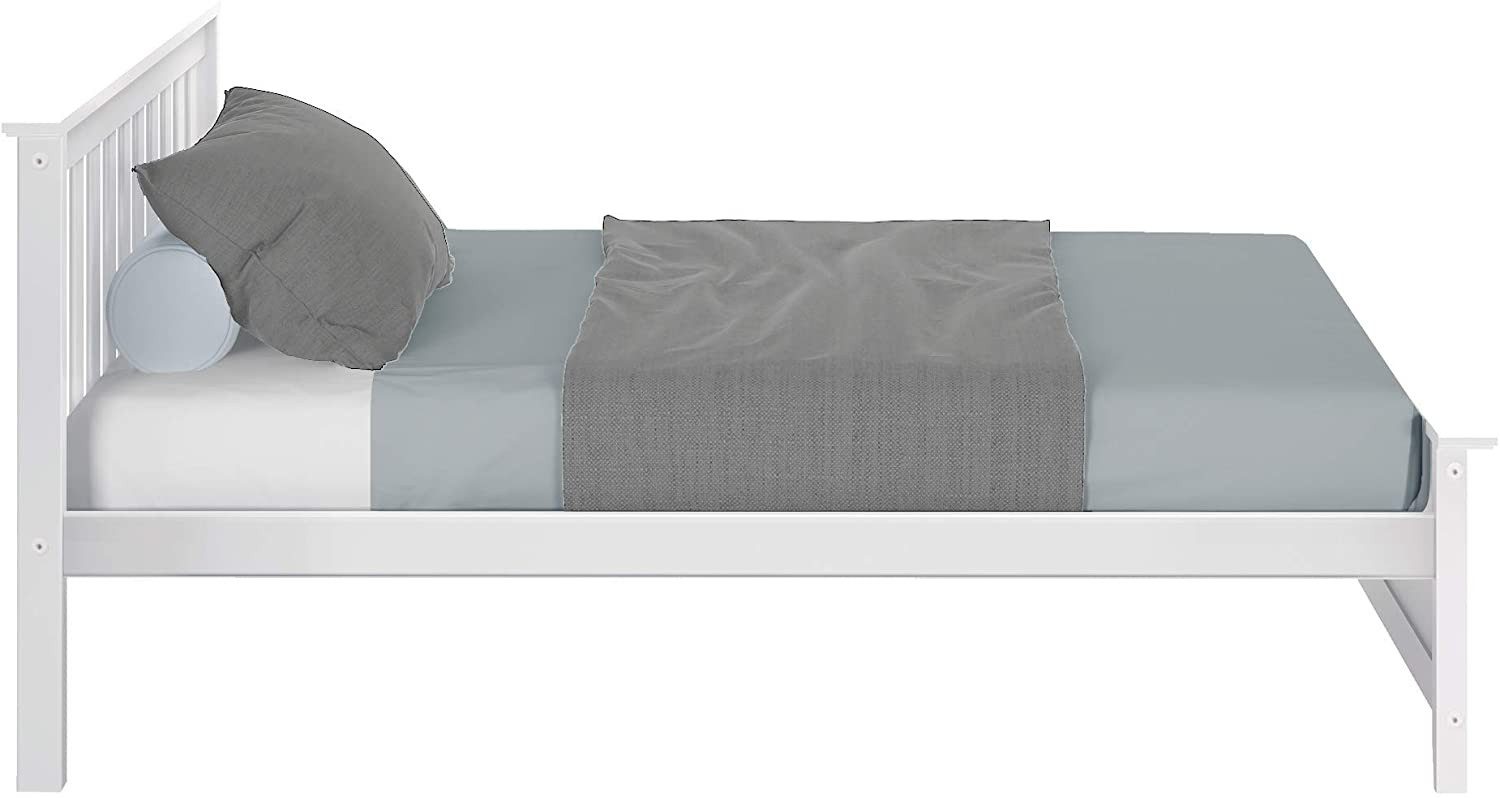 Max & Lily Full Size Platform Bed Solid Wood White