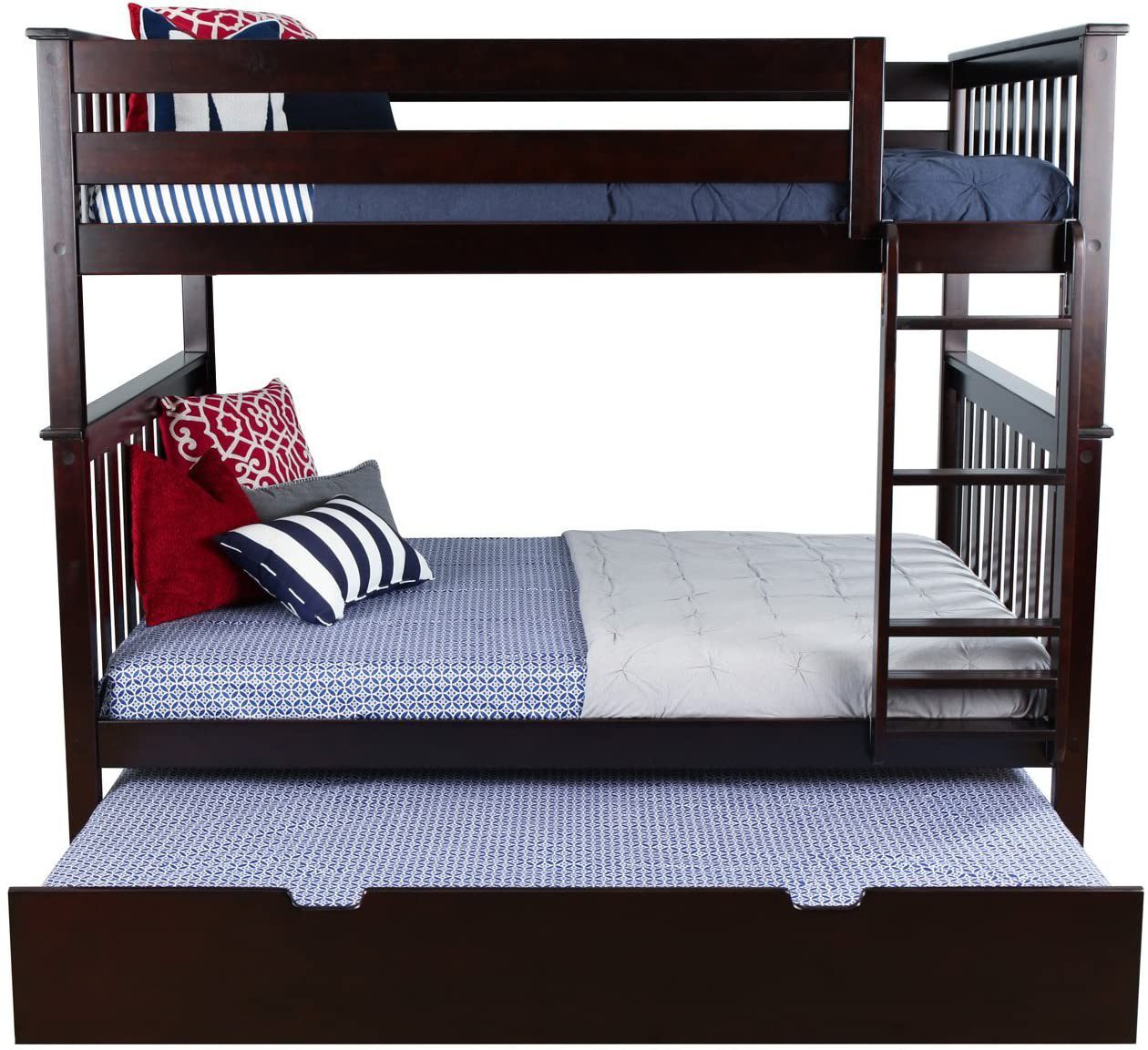 Max & Lily Full over Full Bunk Bed Trundle Espresso