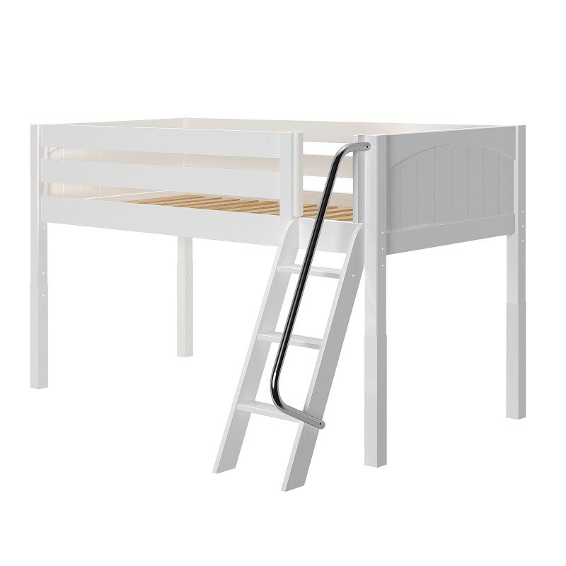Kit Full Size Low Loft Bed with Straight Ladder