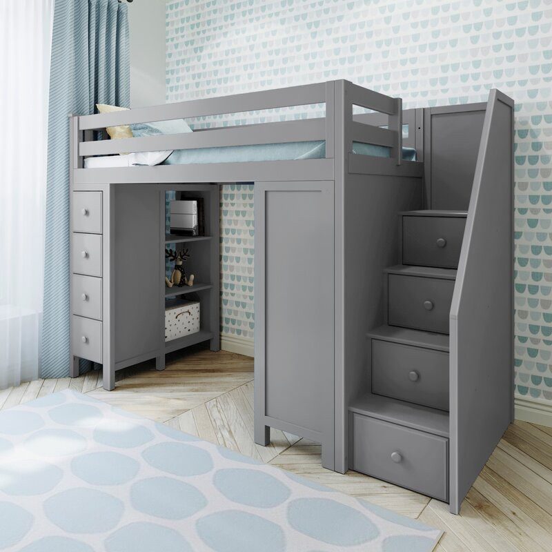 Chester 3 GreyLoft Bunk Bed Stairs Desk & Storage