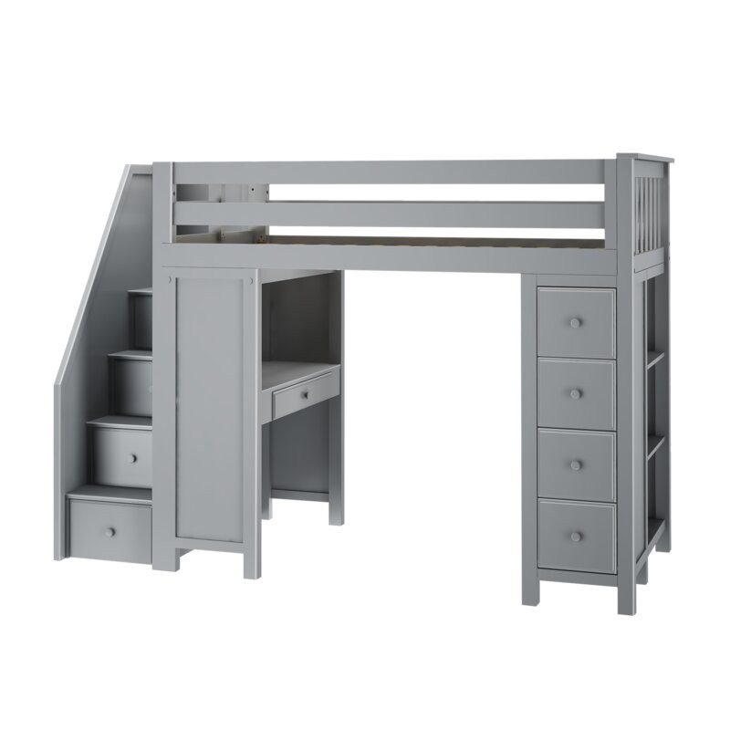 Chester 3 GreyLoft Bunk Bed Stairs Desk & Storage