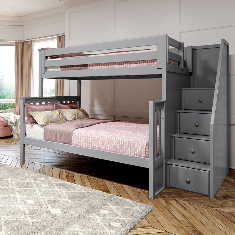 Jackpot Newcastle Twin Over Full Staircase Grey