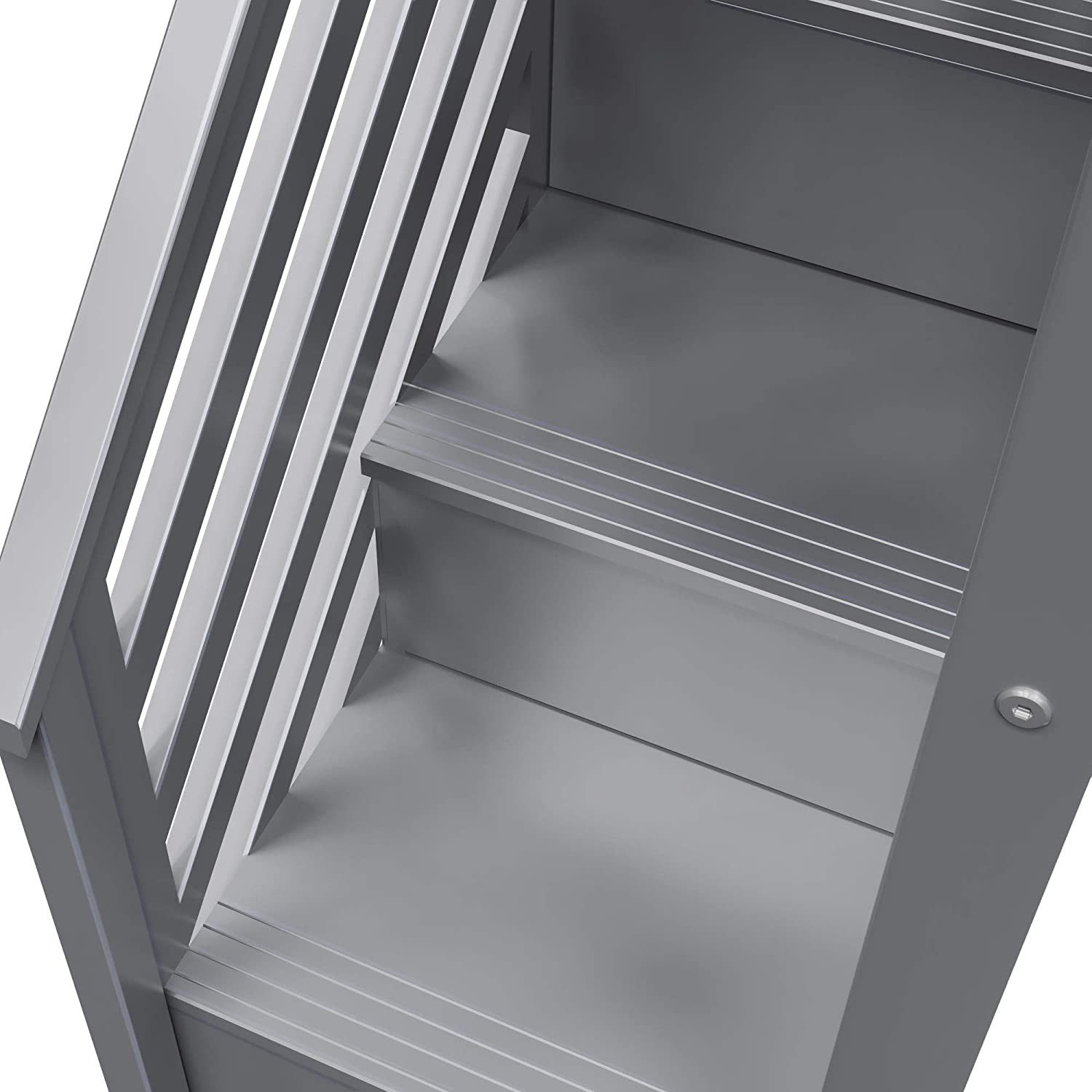 Max & Lily Twin Low Loft Bed Staircase Solid Wood Grey Finish