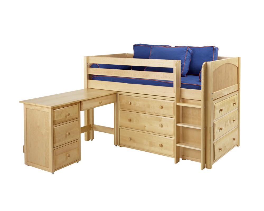 Box1L Twin Low Loft with Ladder Storage & Desk Storage Bed