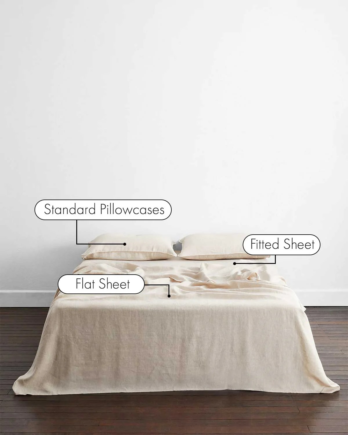 Oatmeal 100 French Flax Linen Sheet Set Bed Threads