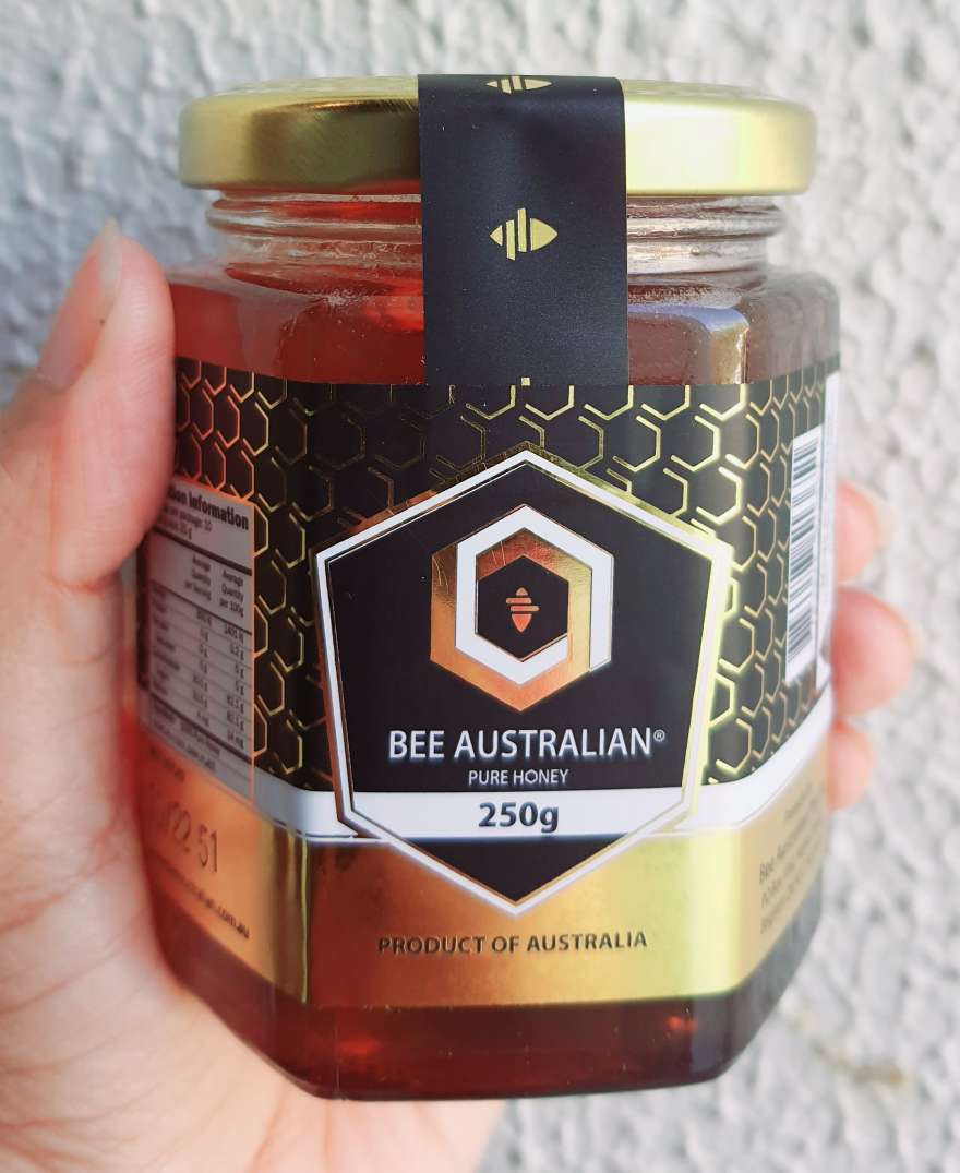 Bee Australian 250g Honey in Hexagon Glass Jar Bee Australian Pty Ltd
