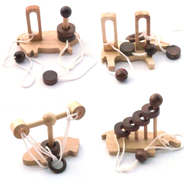 String Puzzle Set wooden disentanglement puzzle