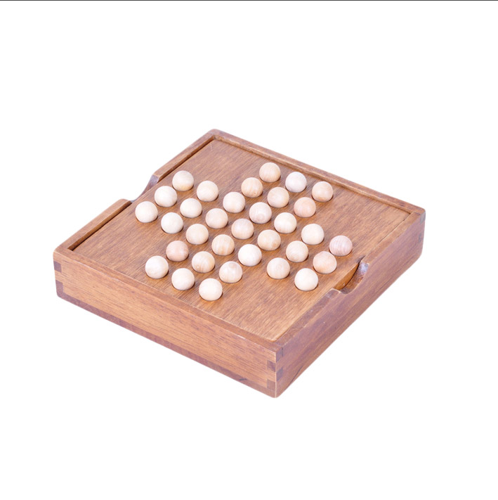 Wooden Marble Solitaire Game wooden brain teaser game