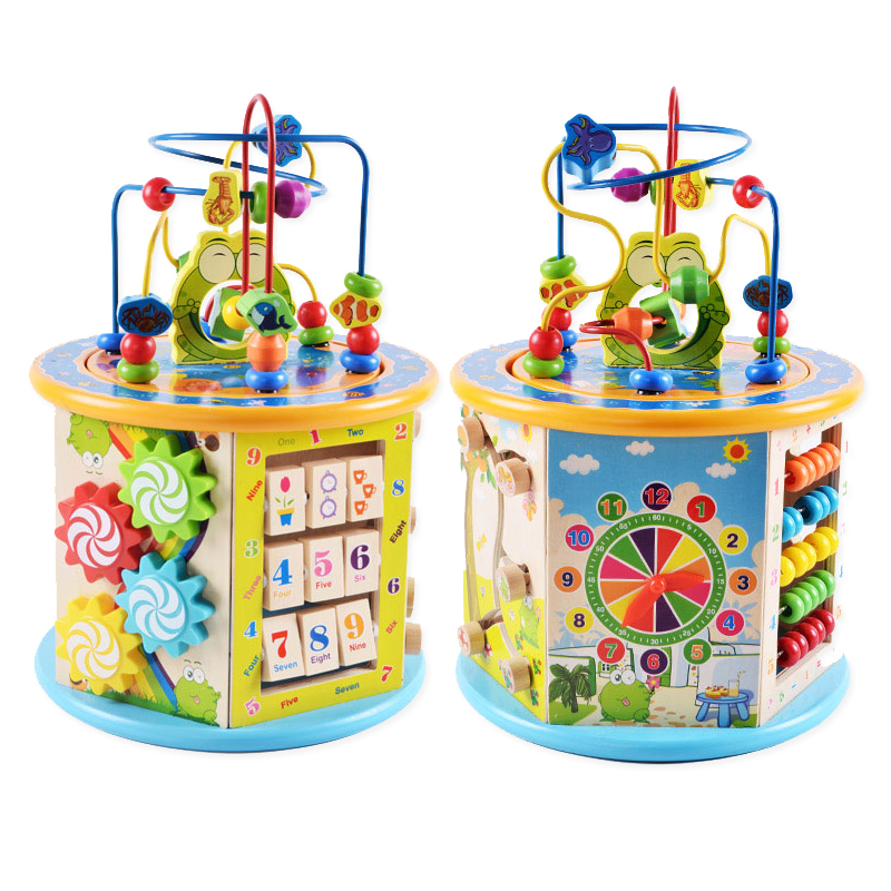 Wooden Activity Cube Center wooden baby activity toy