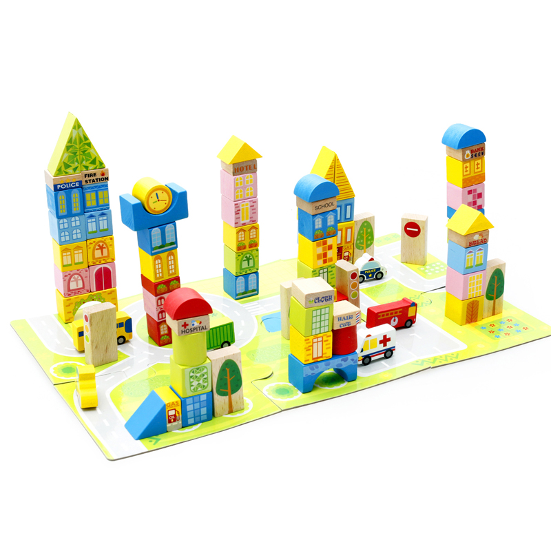 Wooden City Blocks Wooden children building blocks