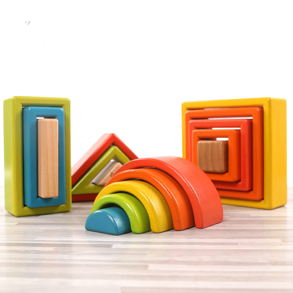Wooden Rainbow Tunnel Blocks wooden rainbow blocks