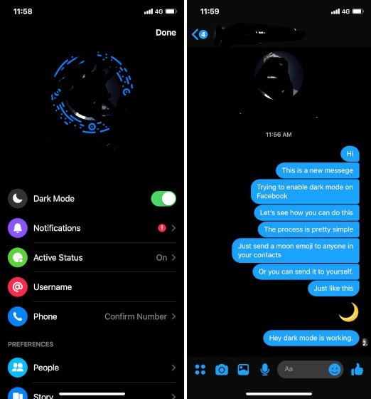 How to Enable Hidden Dark Mode in Facebook Messenger Beebom