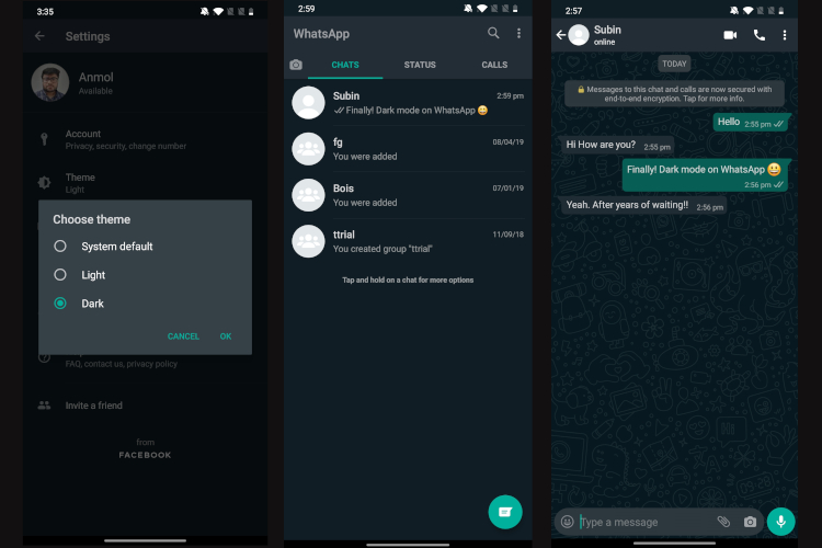 How to Get the Official Dark Mode on WhatsApp [Root