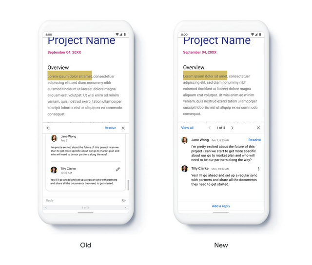 Google Docs, Sheets, and Slides Mobile Getting Smart Compose, Link