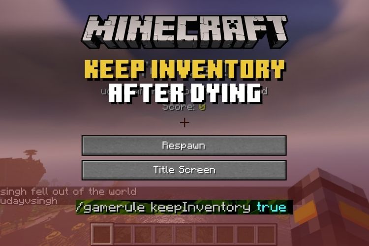 How to Keep Inventory When You Die in Minecraft (2022 Guide) Beebom